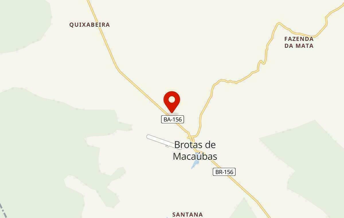 Mapa de Brotas de Macaúbas na Bahia