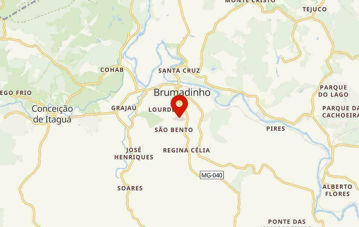 Mapa de Brumadinho em Minas Gerais