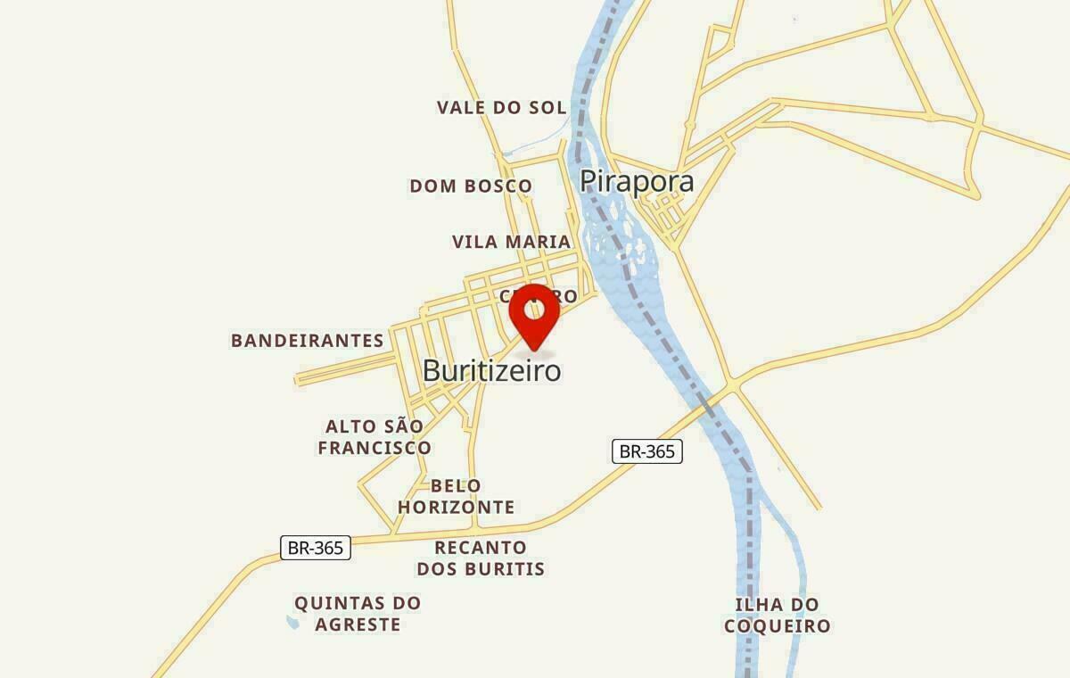 Mapa de Buritizeiro em Minas Gerais