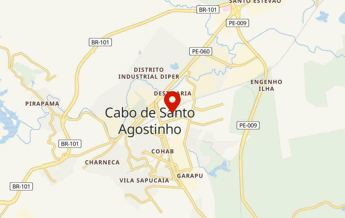 Mapa de Cabo de Santo Agostinho em Pernambuco