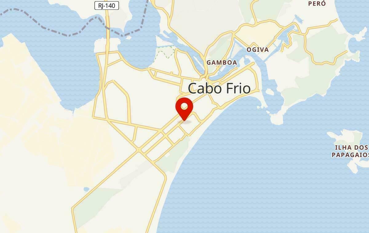 Mapa de Cabo Frio no Rio de Janeiro