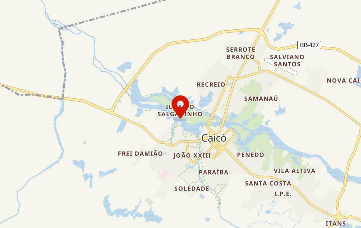 Mapa de Caicó no Rio Grande do Norte