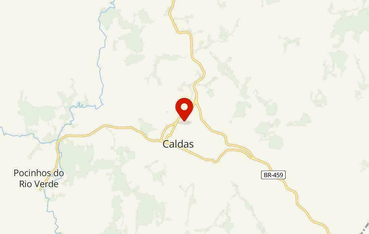 Mapa de Caldas em Minas Gerais