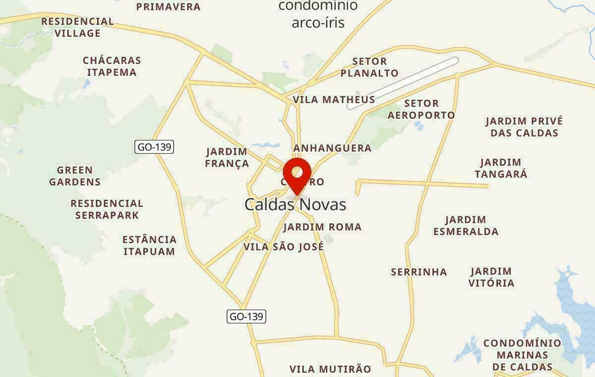Mapa de Caldas Novas em Goiás