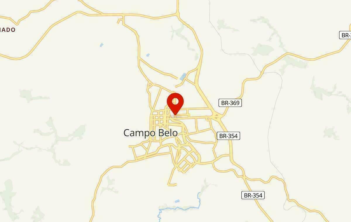 Mapa de Campo Belo em Minas Gerais