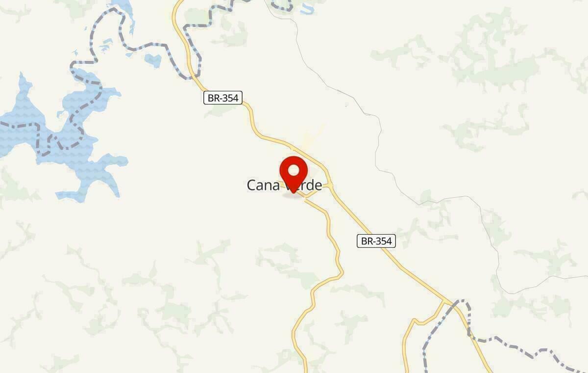 Mapa de Cana Verde em Minas Gerais