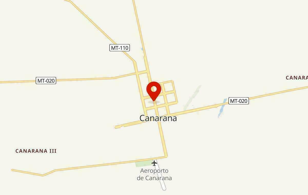 Mapa de Canarana no Mato Grosso
