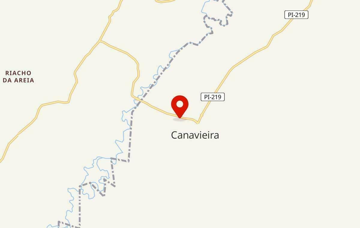 Mapa de Canavieira no Piauí