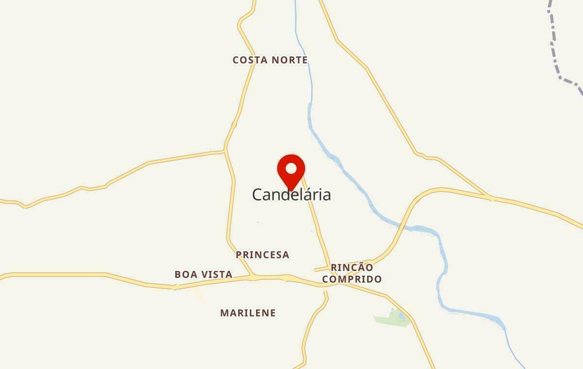 Mapa de Candelária no Rio Grande do Sul