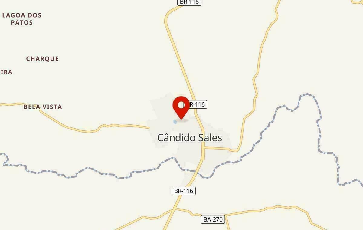 Mapa de Cândido Sales na Bahia