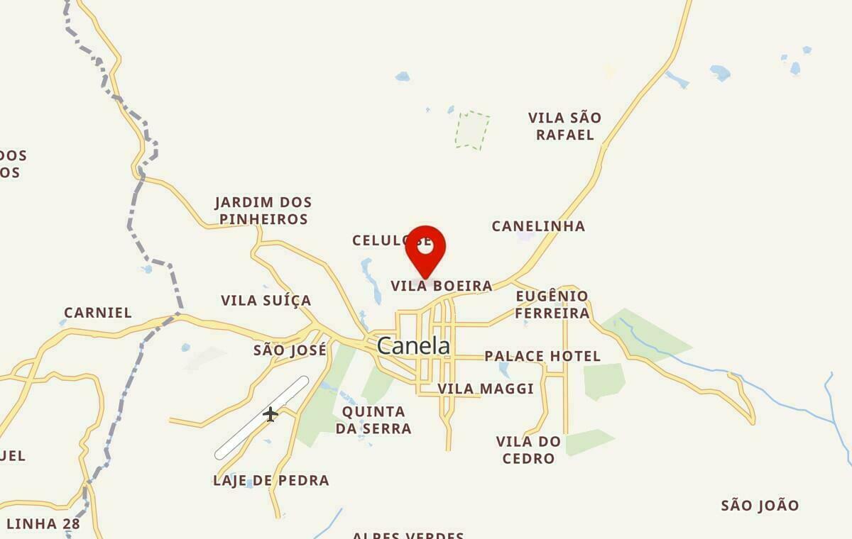 Mapa de Canela no Rio Grande do Sul