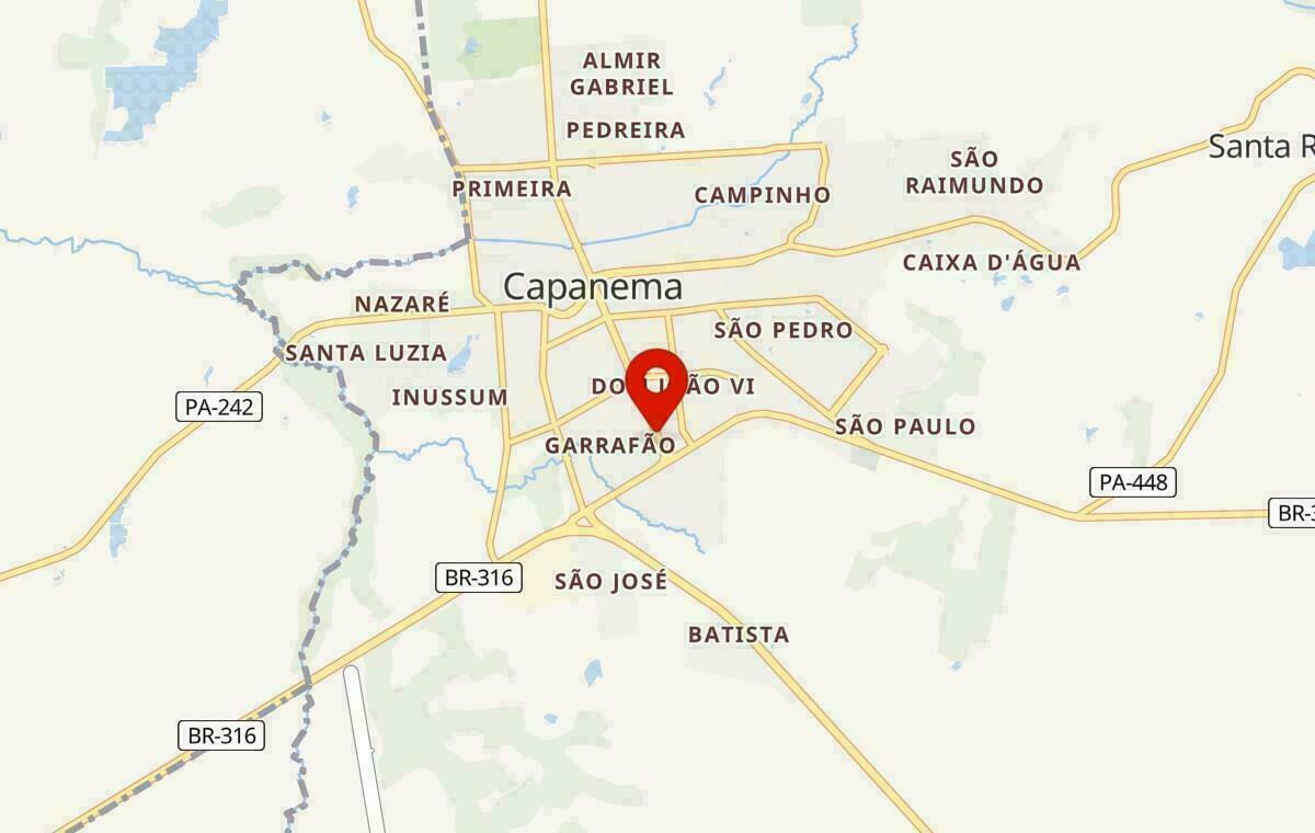 Mapa de Capanema no Pará