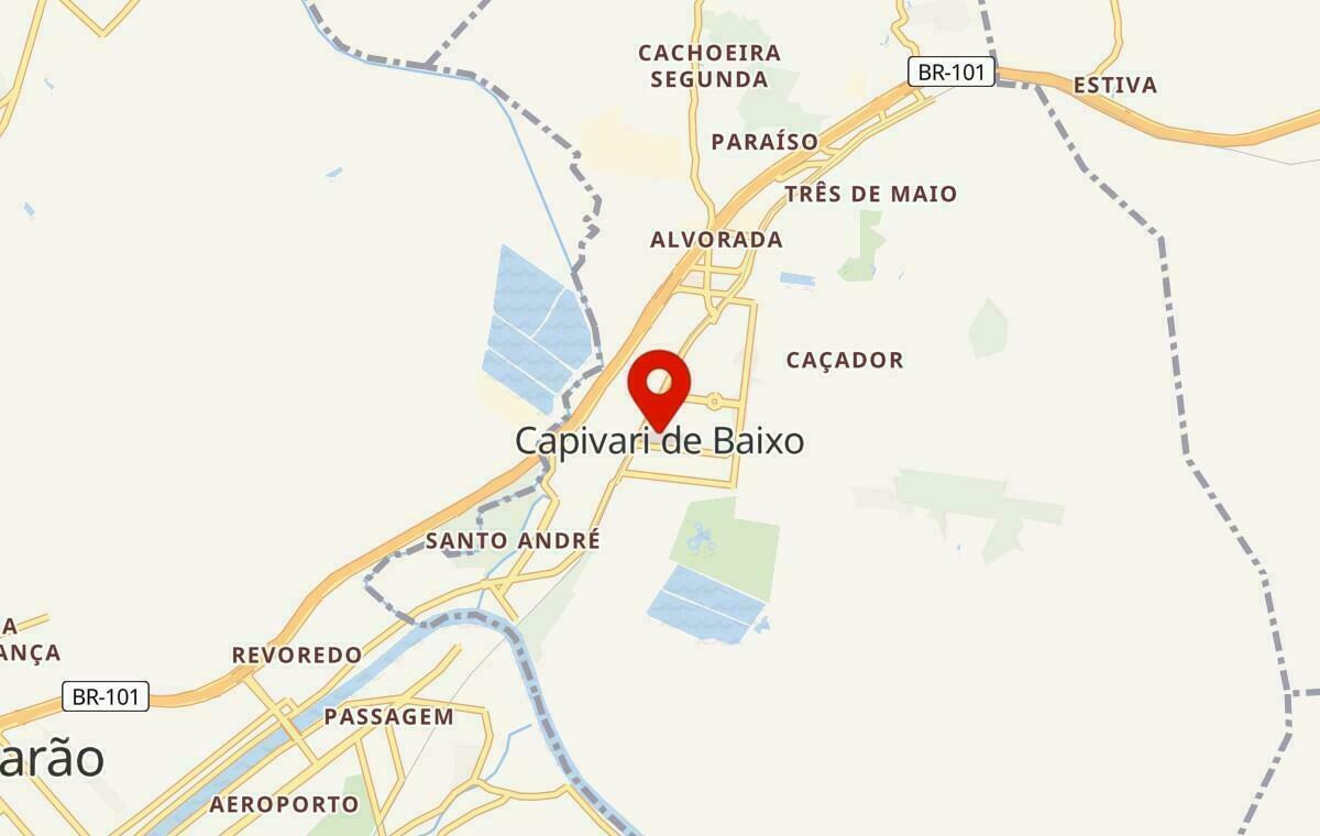 Mapa de Capivari de Baixo em Santa Catarina
