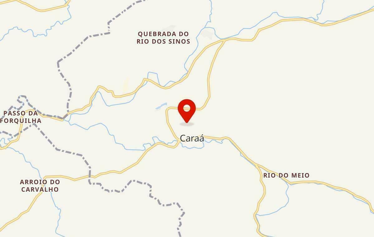 Mapa de Caraá no Rio Grande do Sul