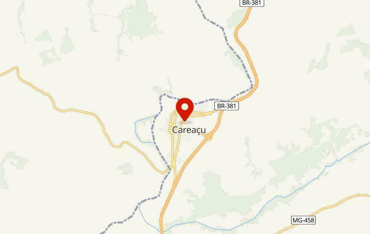 Mapa de Careaçu em Minas Gerais