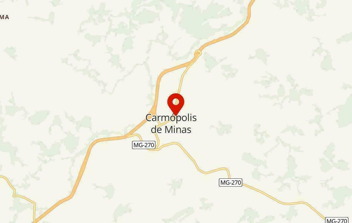 Mapa de Carmópolis de Minas em Minas Gerais