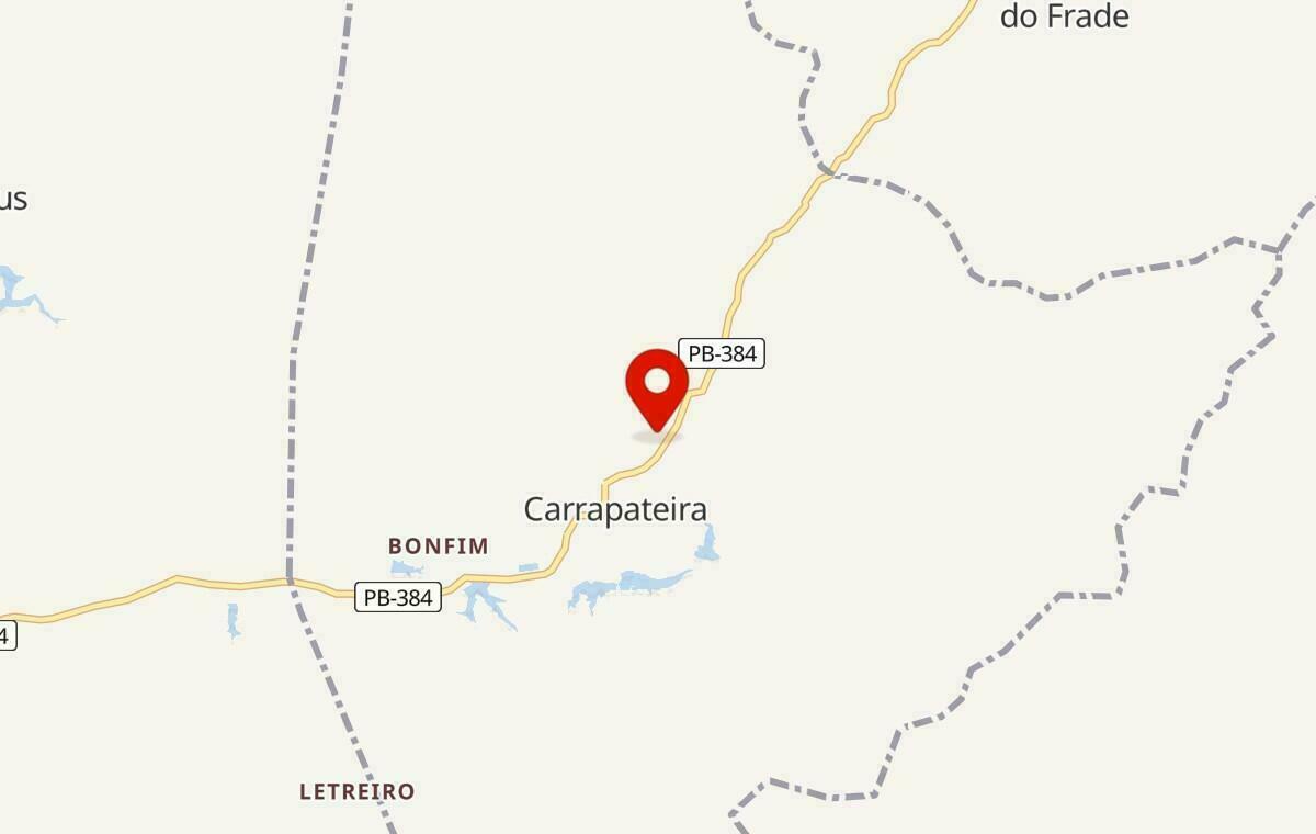 Mapa de Carrapateira na Paraíba