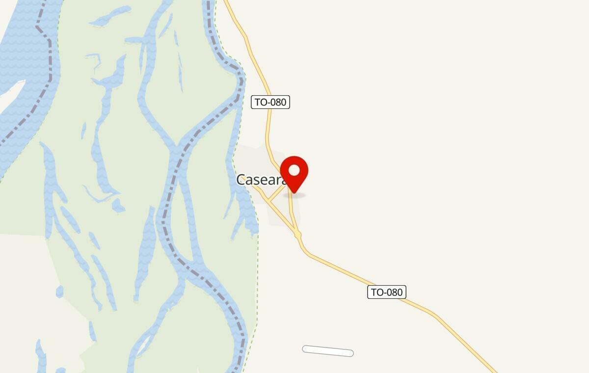 Mapa de Caseara no Tocantins
