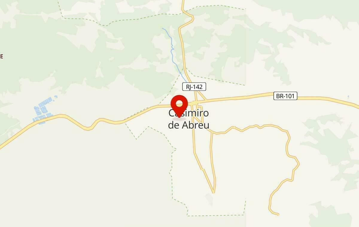 Mapa de Casimiro de Abreu no Rio de Janeiro