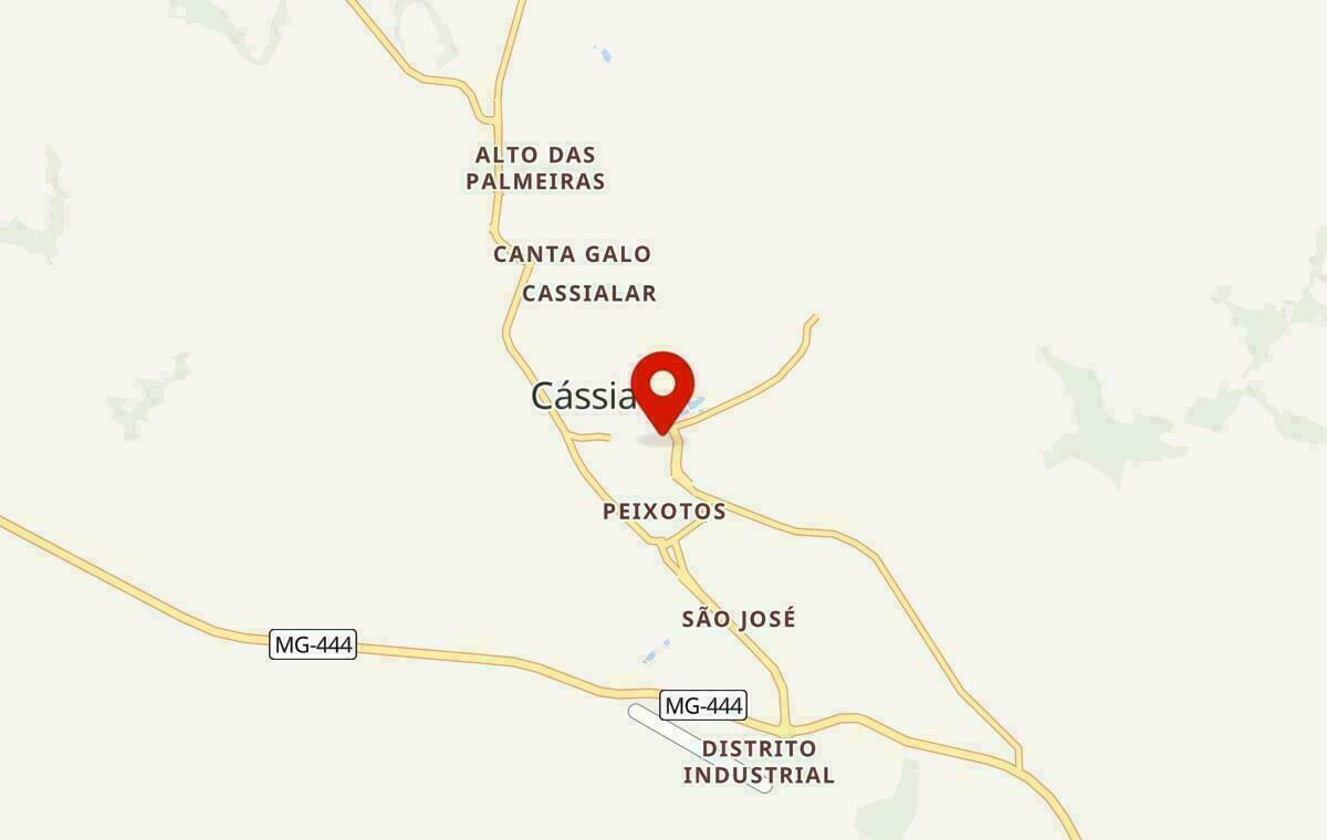 Mapa de Cássia em Minas Gerais