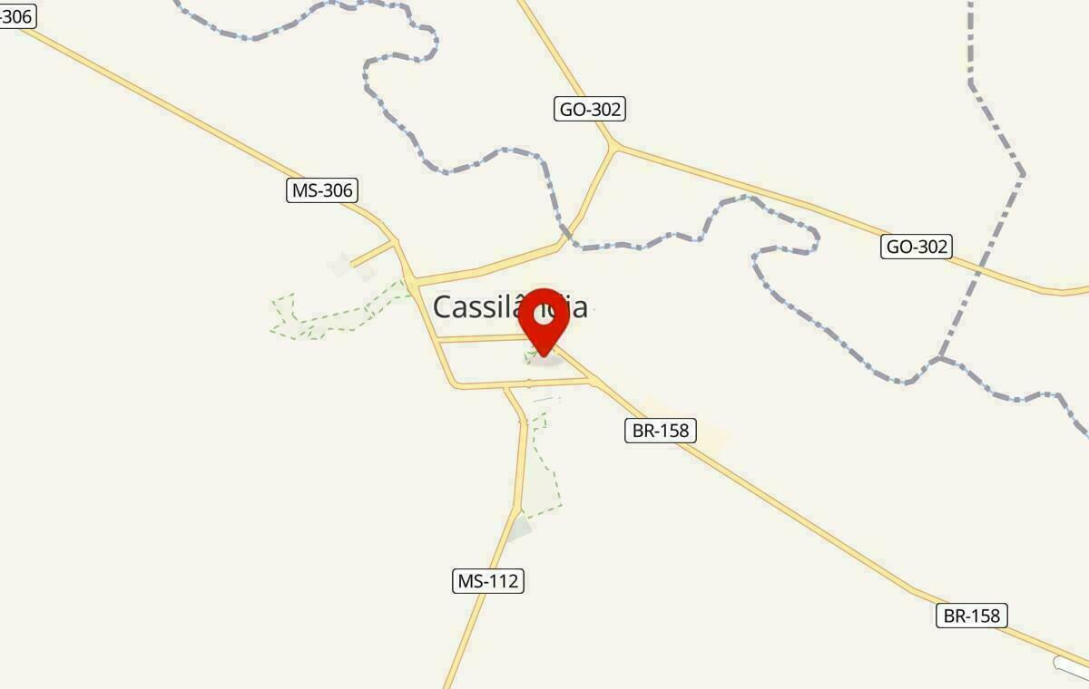 Mapa de Cassilândia no Mato Grosso do Sul