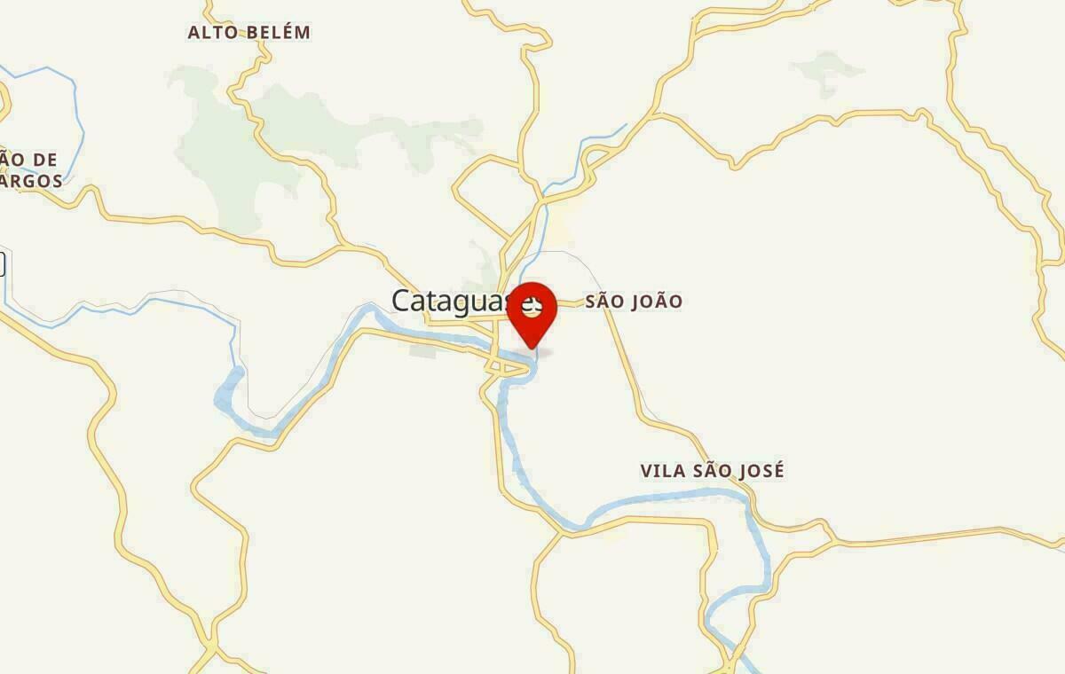 Mapa de Cataguases em Minas Gerais