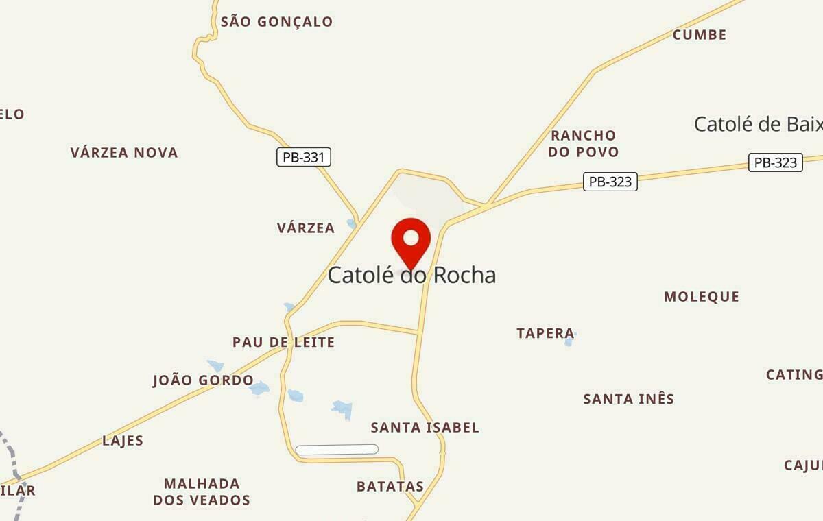 Mapa de Catolé do Rocha na Paraíba
