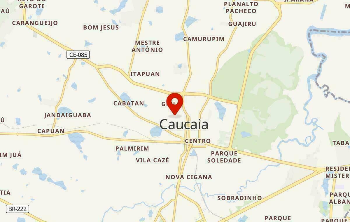 Mapa de Caucaia no Ceará