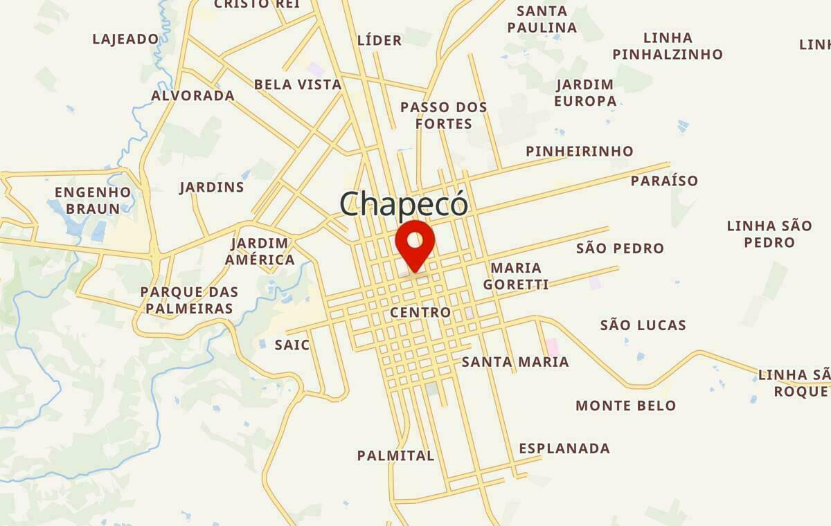 Mapa de Chapecó em Santa Catarina