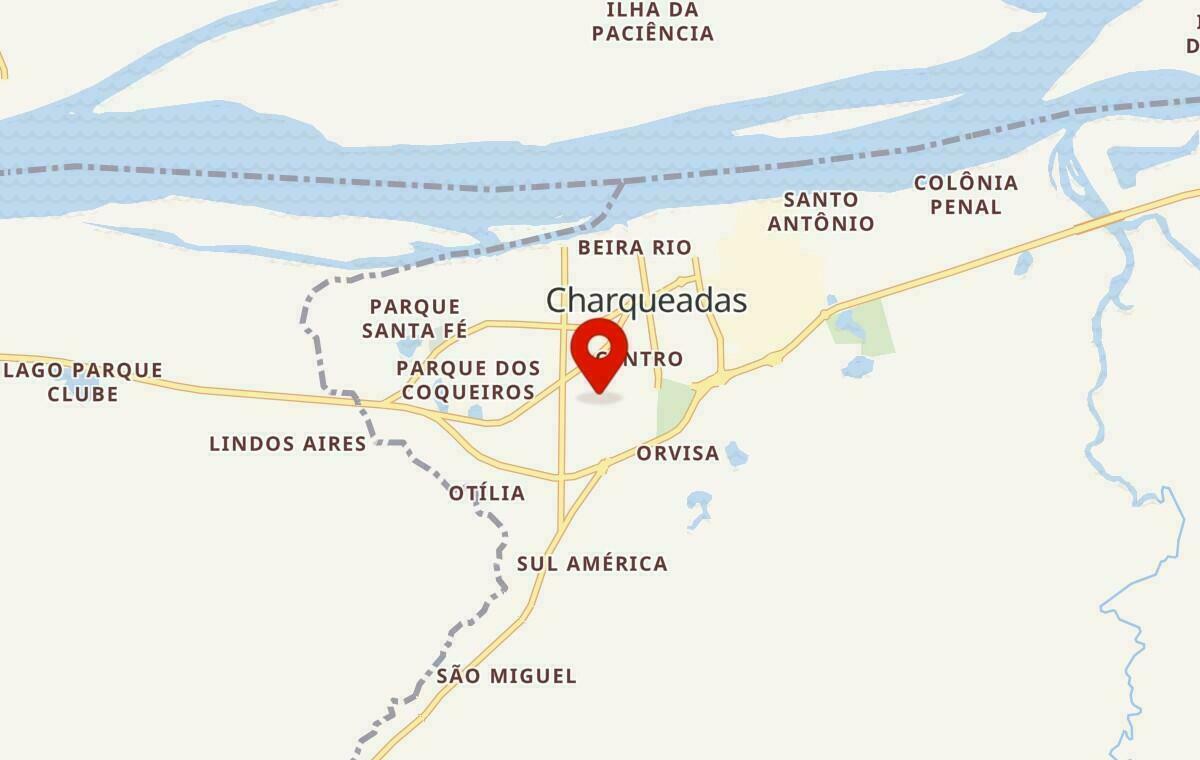 Mapa de Charqueadas no Rio Grande do Sul
