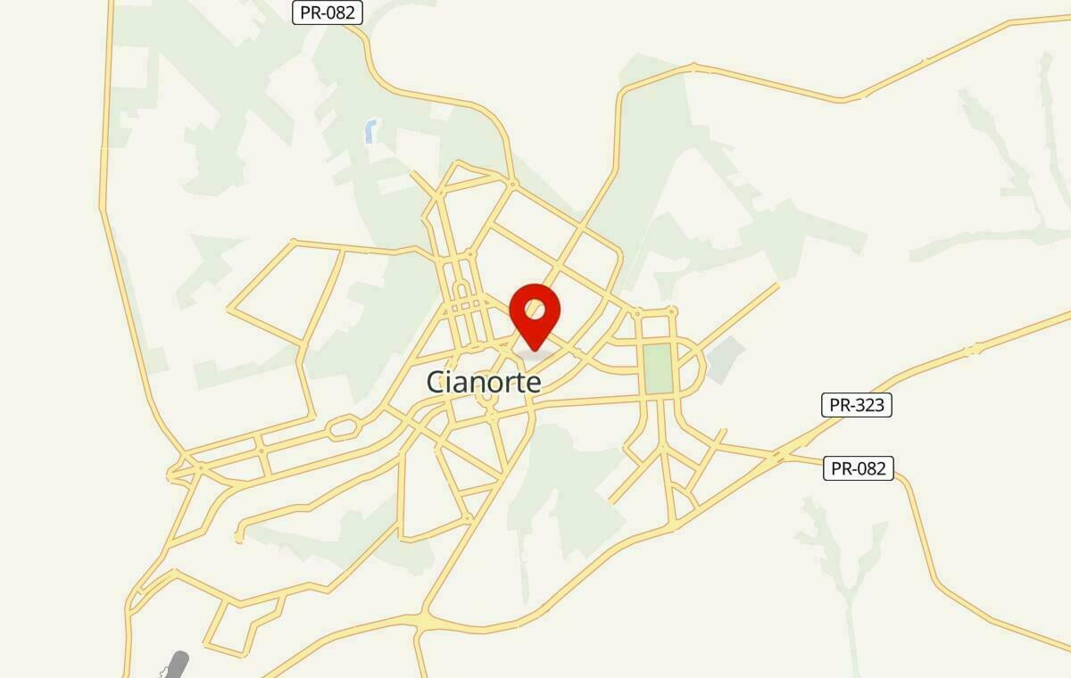 Mapa de Cianorte no Paraná