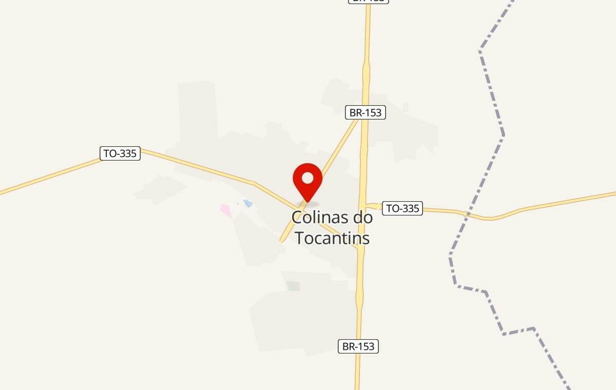 Mapa de Colinas do Tocantins no Tocantins