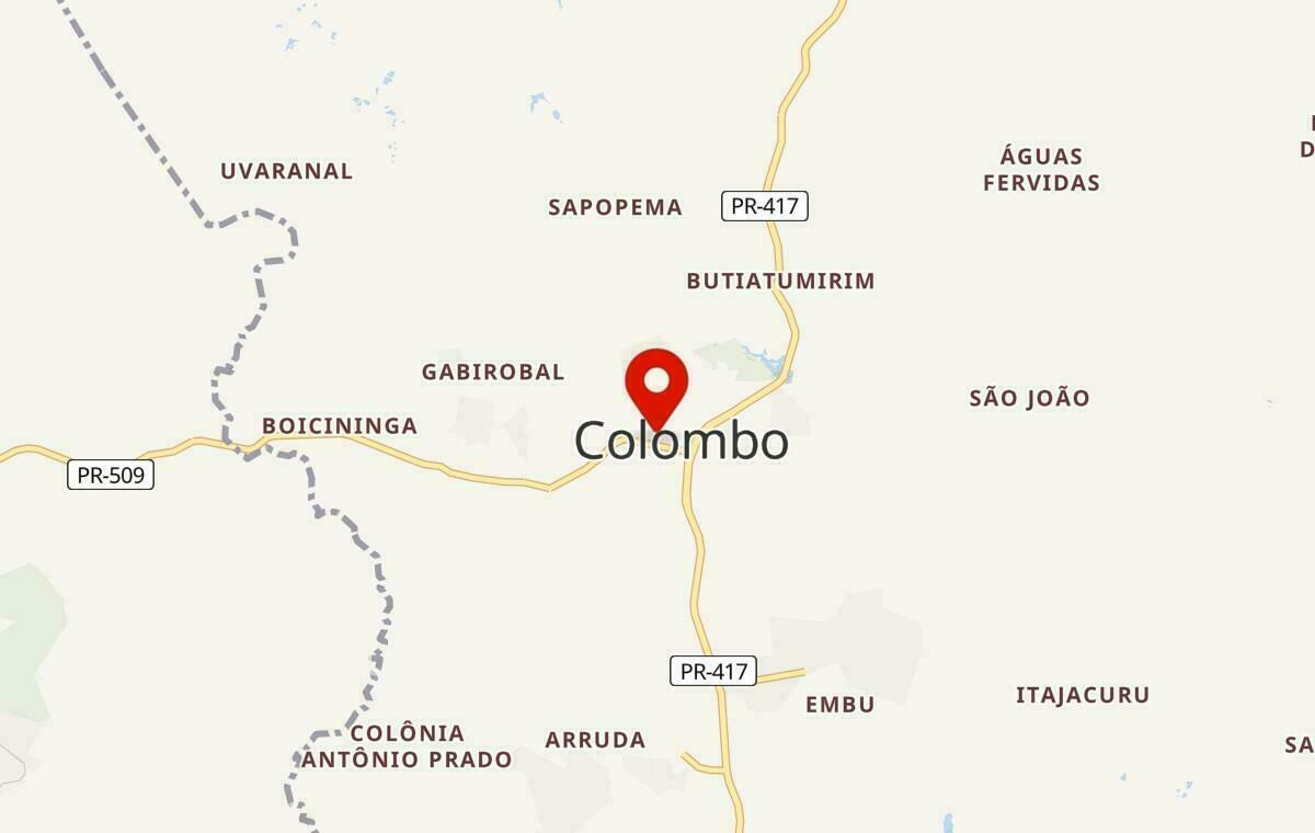 Mapa de Colombo no Paraná