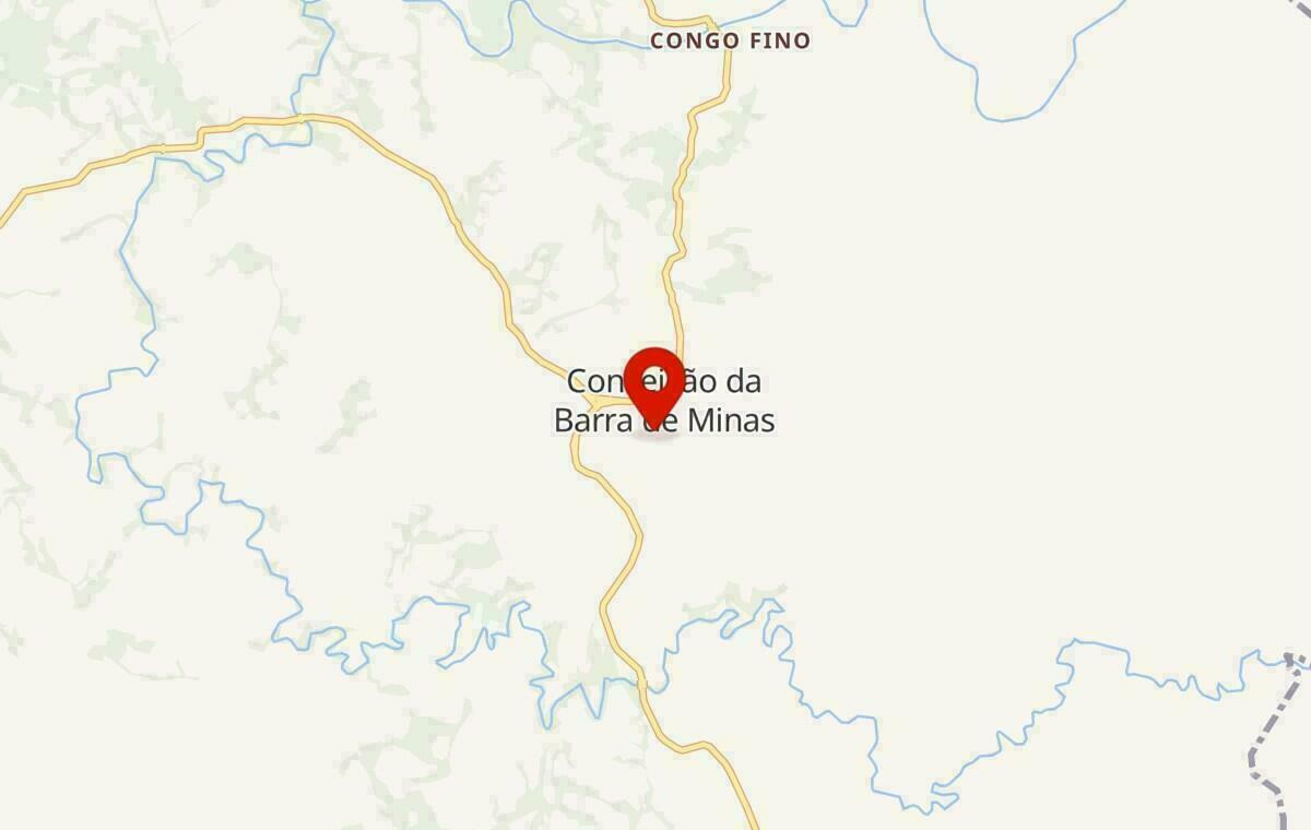 Mapa de Conceição da Barra de Minas em Minas Gerais