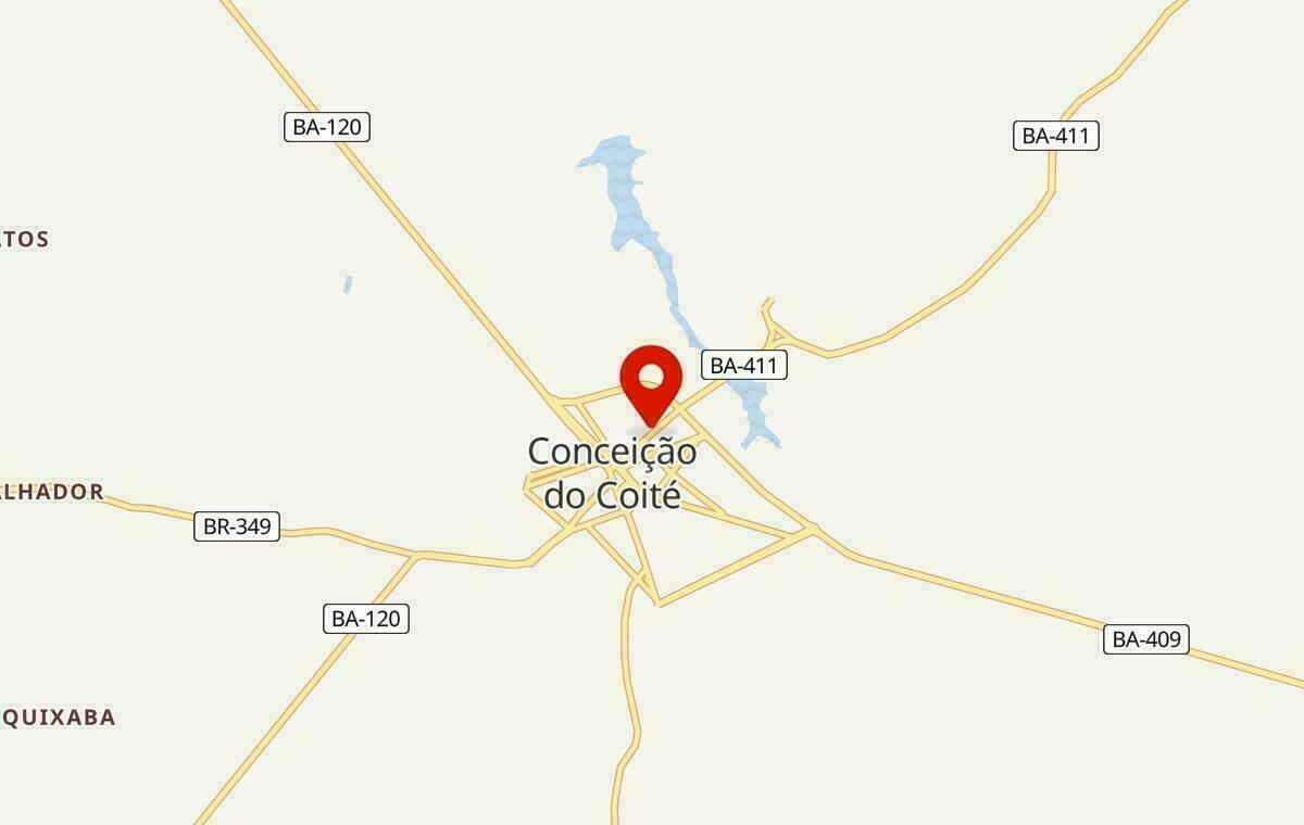 Mapa de Conceição do Coité na Bahia