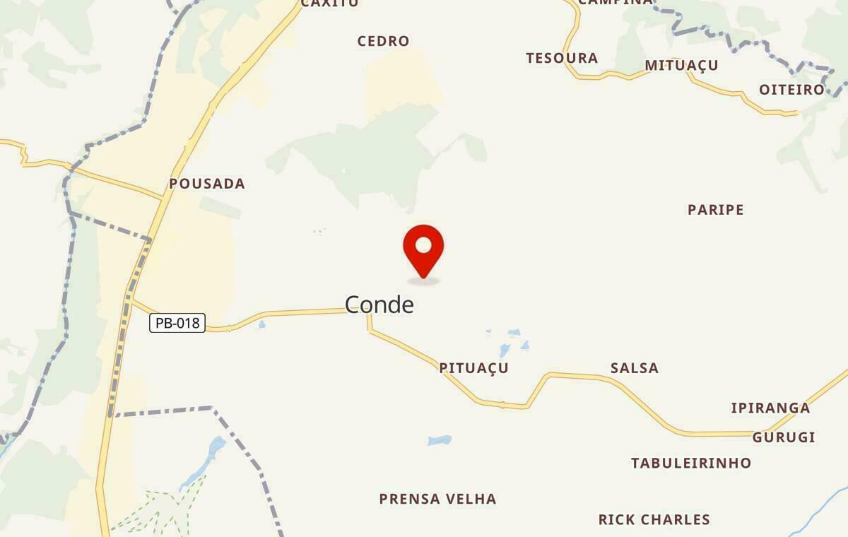 Mapa de Conde na Paraíba