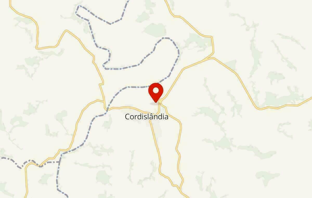 Mapa de Cordislândia em Minas Gerais