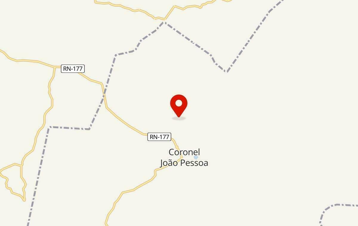 Mapa de Coronel João Pessoa no Rio Grande do Norte