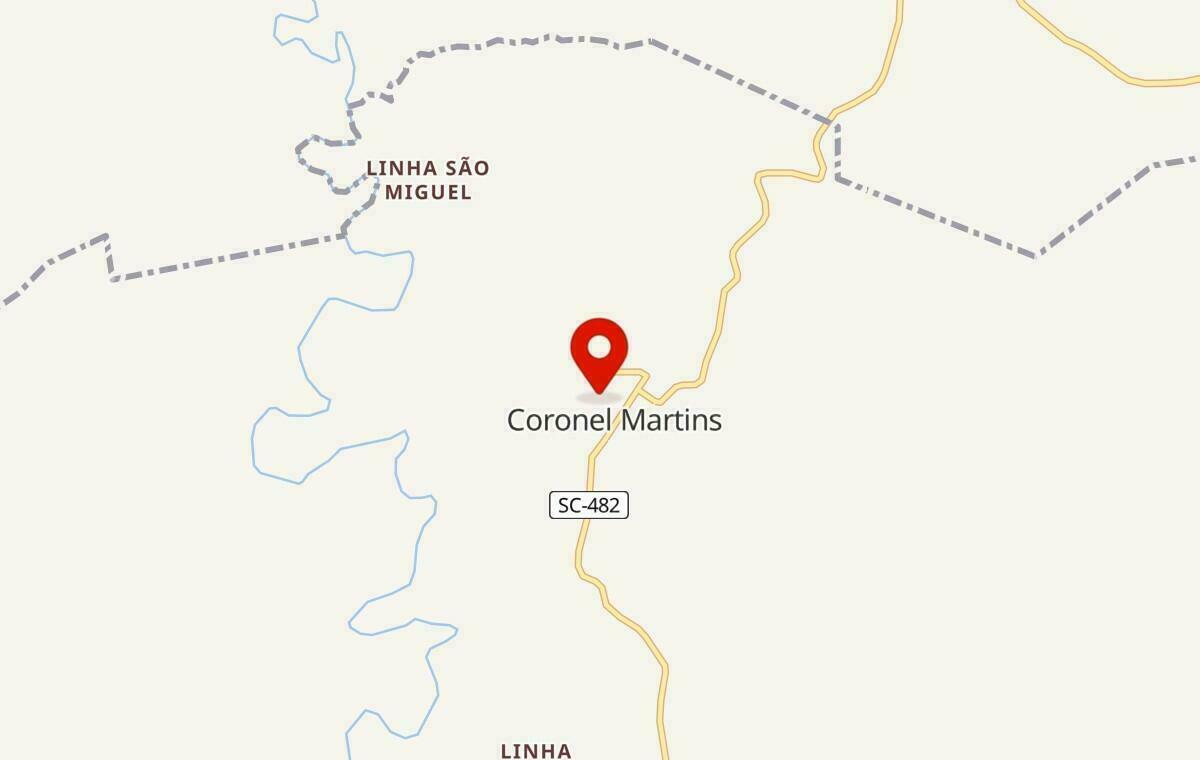 Mapa de Coronel Martins em Santa Catarina