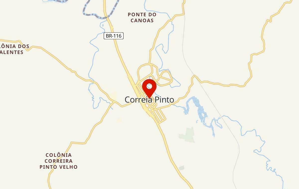 Mapa de Correia Pinto em Santa Catarina