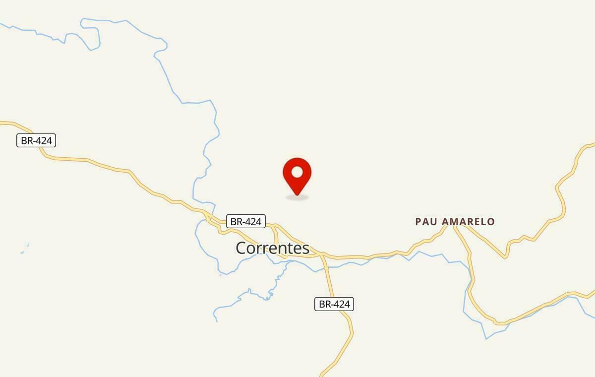 Mapa de Correntes em Pernambuco