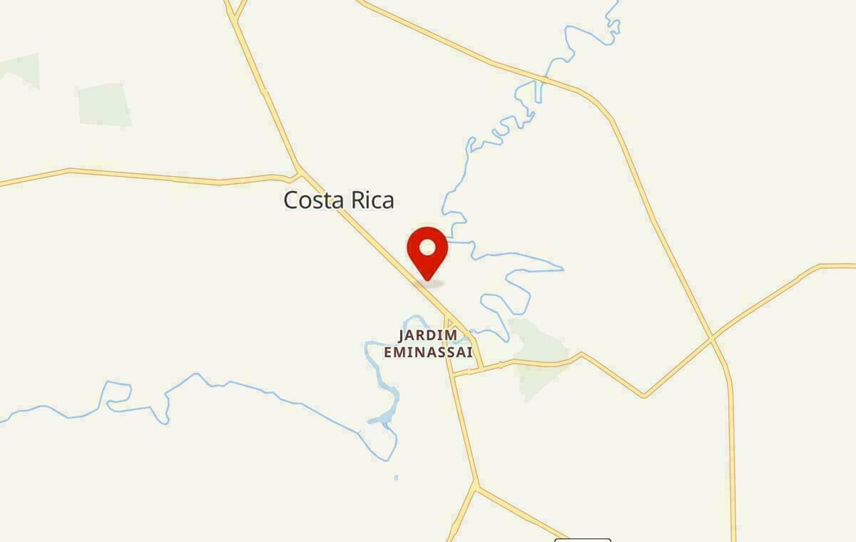 Mapa de Costa Rica no Mato Grosso do Sul