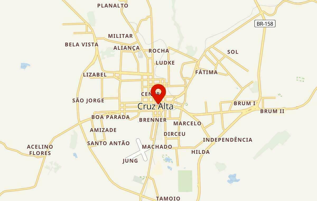 Mapa de Cruz Alta no Rio Grande do Sul
