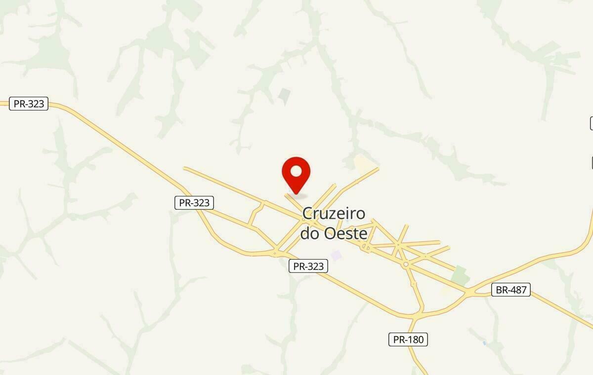 Mapa de Cruzeiro do Oeste no Paraná