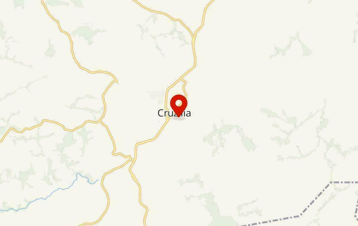 Mapa de Cruzília em Minas Gerais