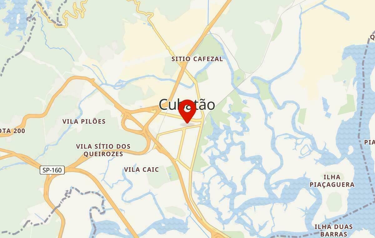 Mapa de Cubatão em São Paulo
