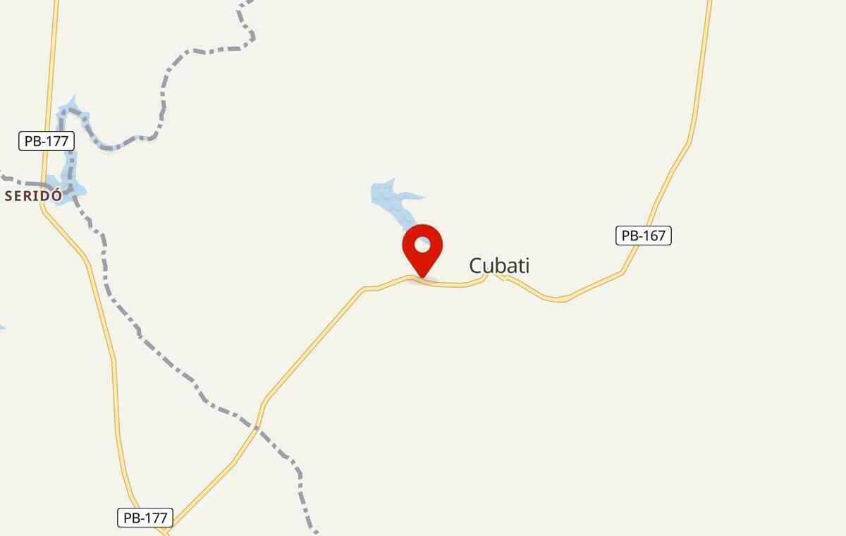 Mapa de Cubati na Paraíba