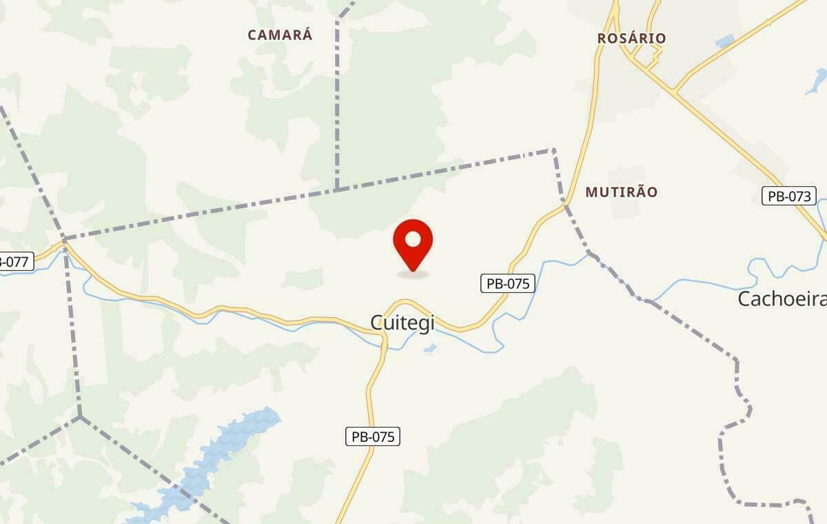 Mapa de Cuitegi na Paraíba