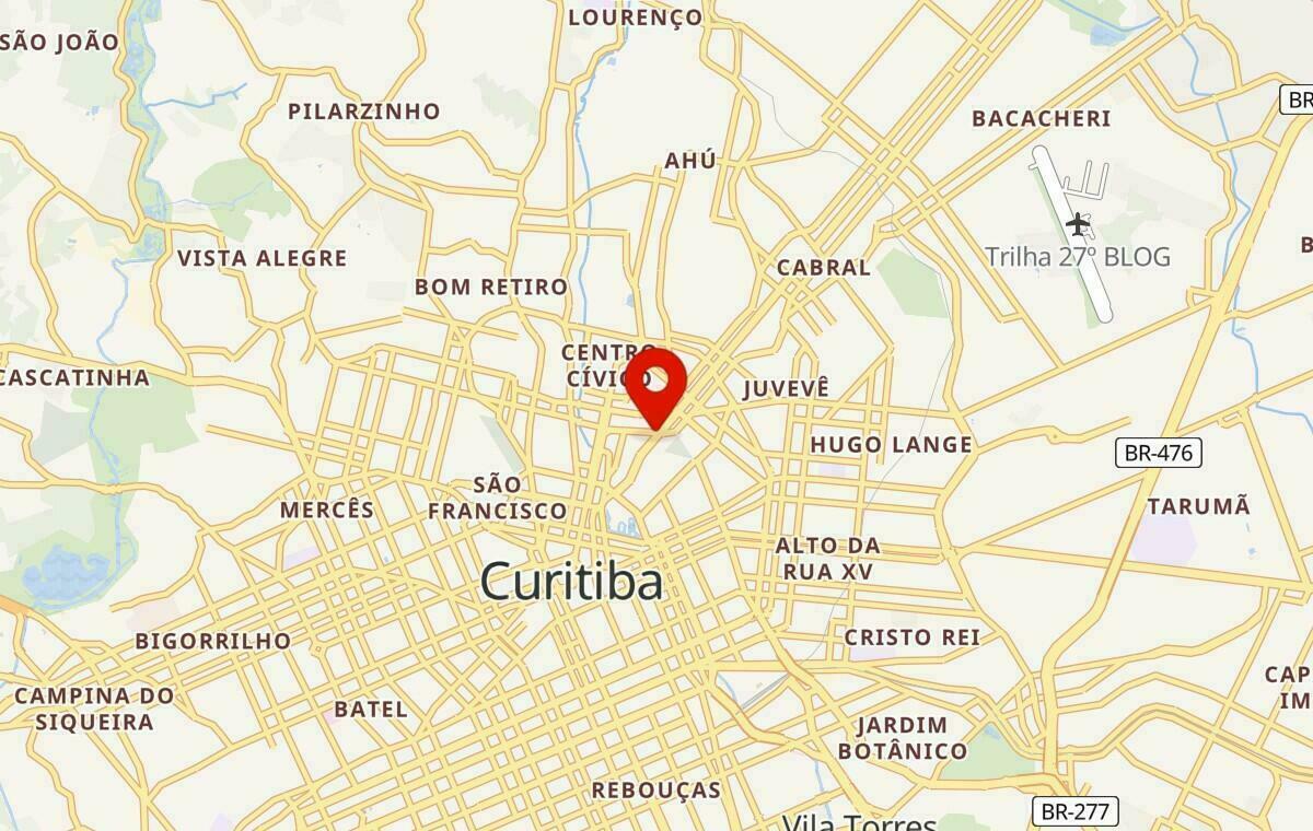 Mapa de Curitiba no Paraná