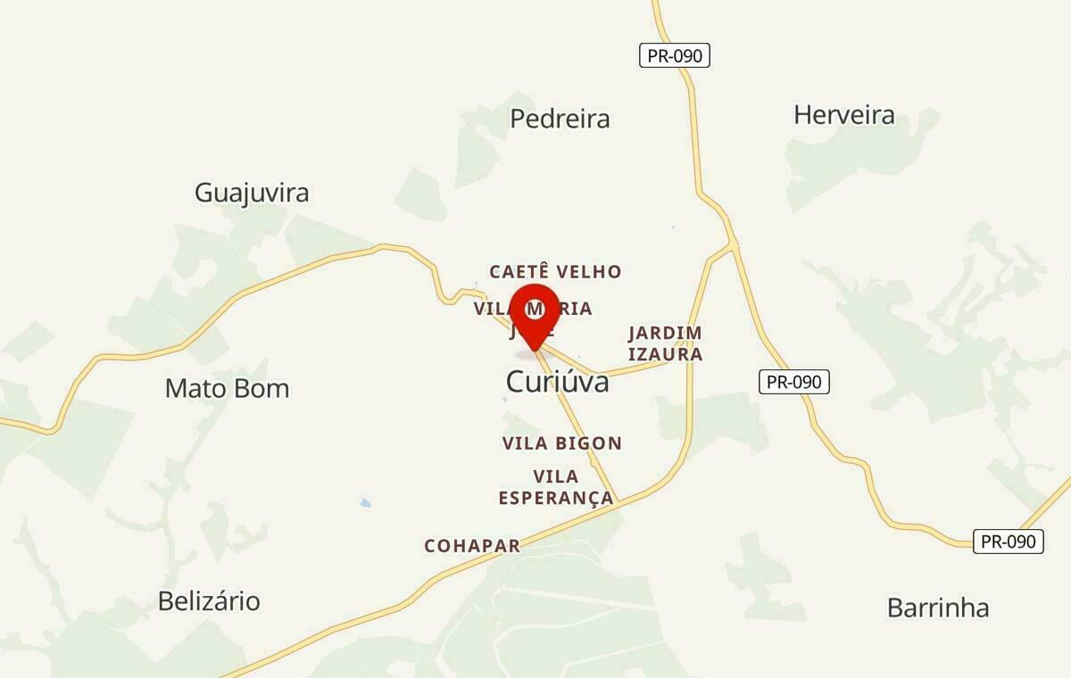 Mapa de Curiúva no Paraná